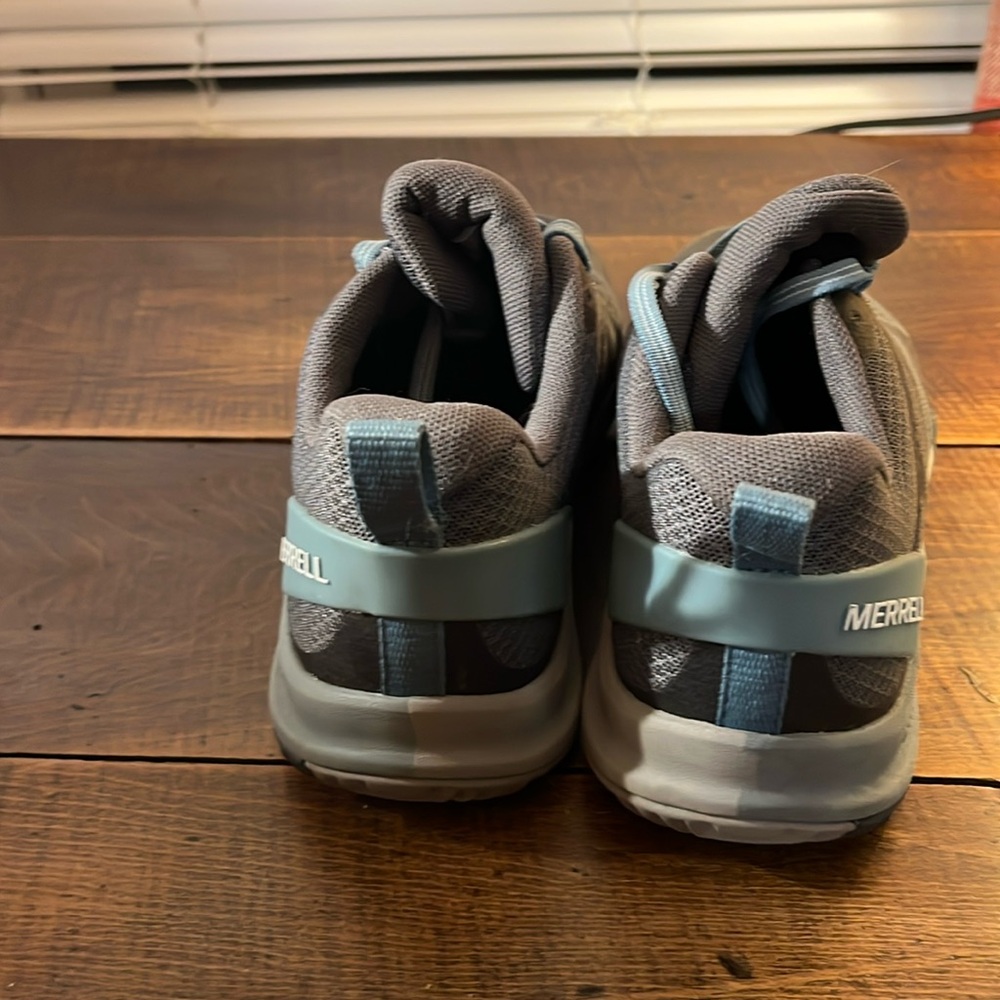 Merrell Women's Gray and Light Blue Trail Running Shoes - Picture 6 of 8